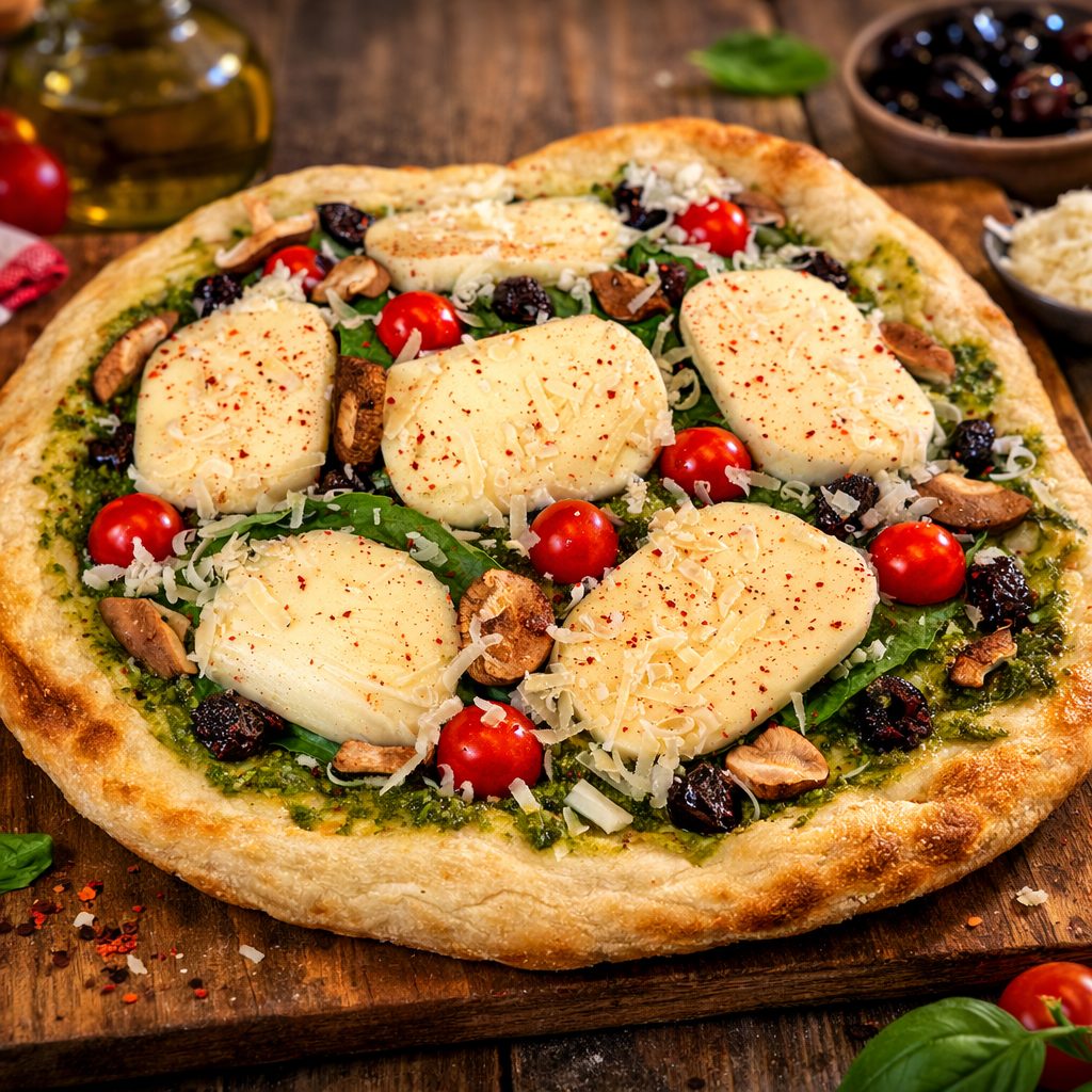 Garden Pesto Sourdough Pizza